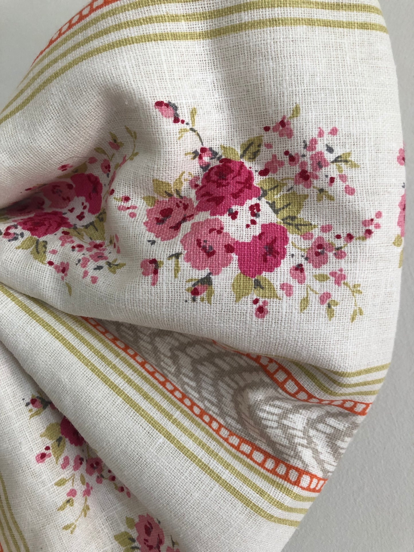 Pink Floral Linen Bow