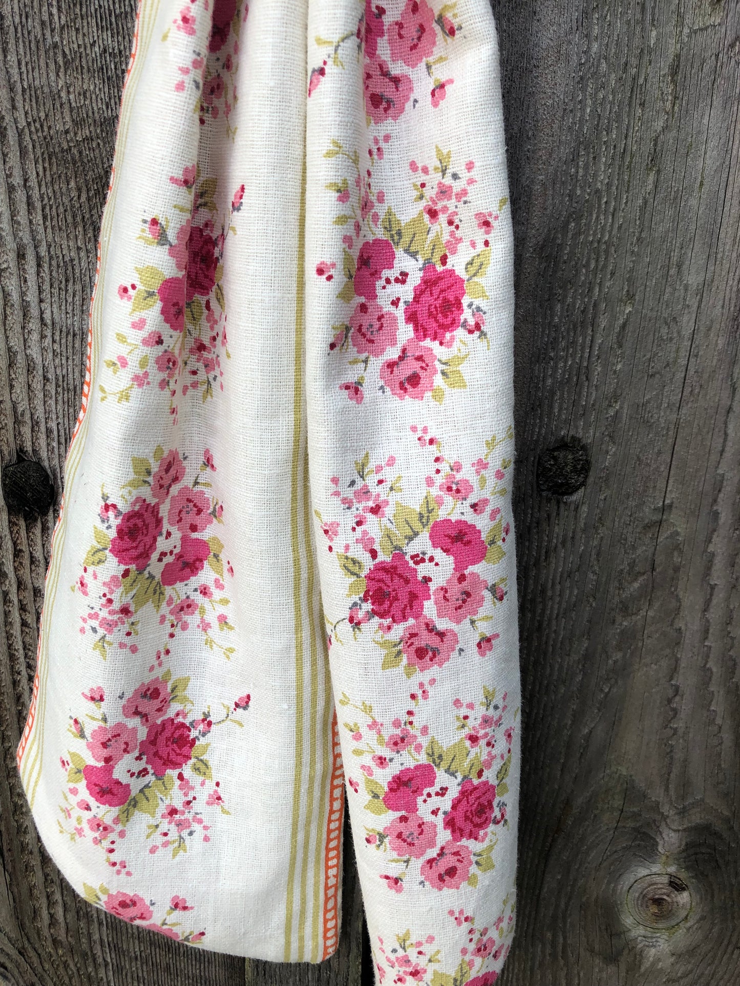 Pink Floral Linen Bow