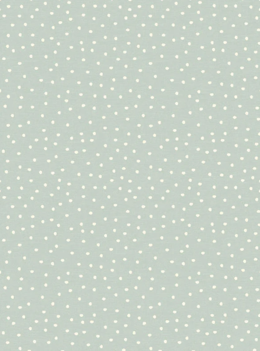 Duck Egg Dotty Hideaway Cupboard Curtain with Flop Over Frill.