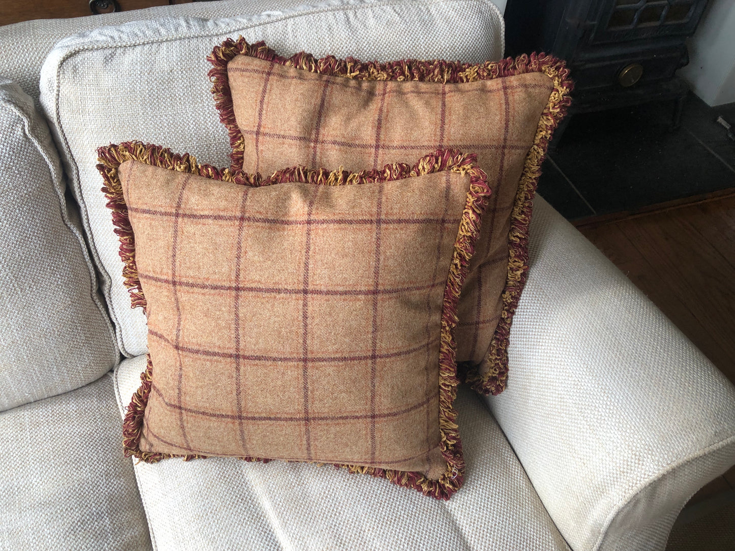 Tweed Fringe Cushion