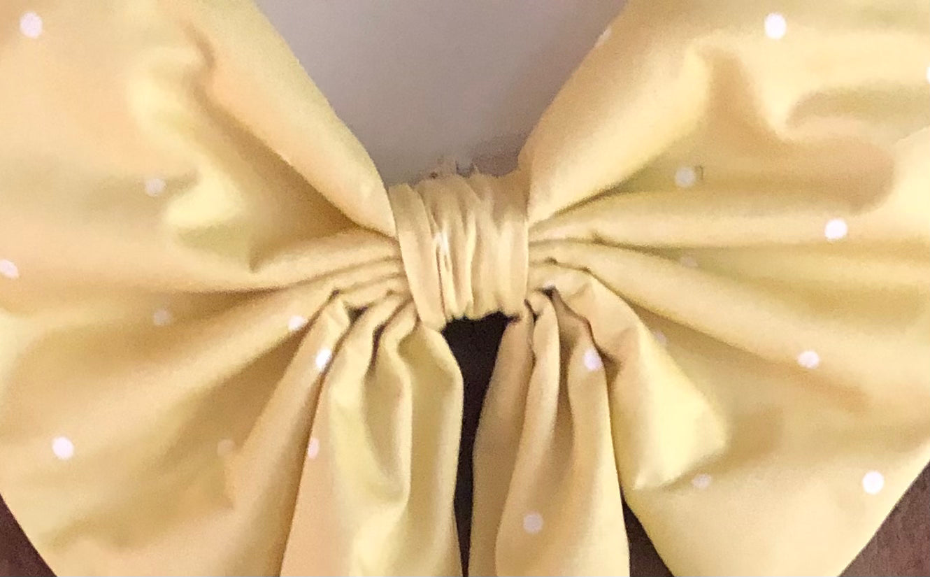 Butter Yellow Dotty Bow