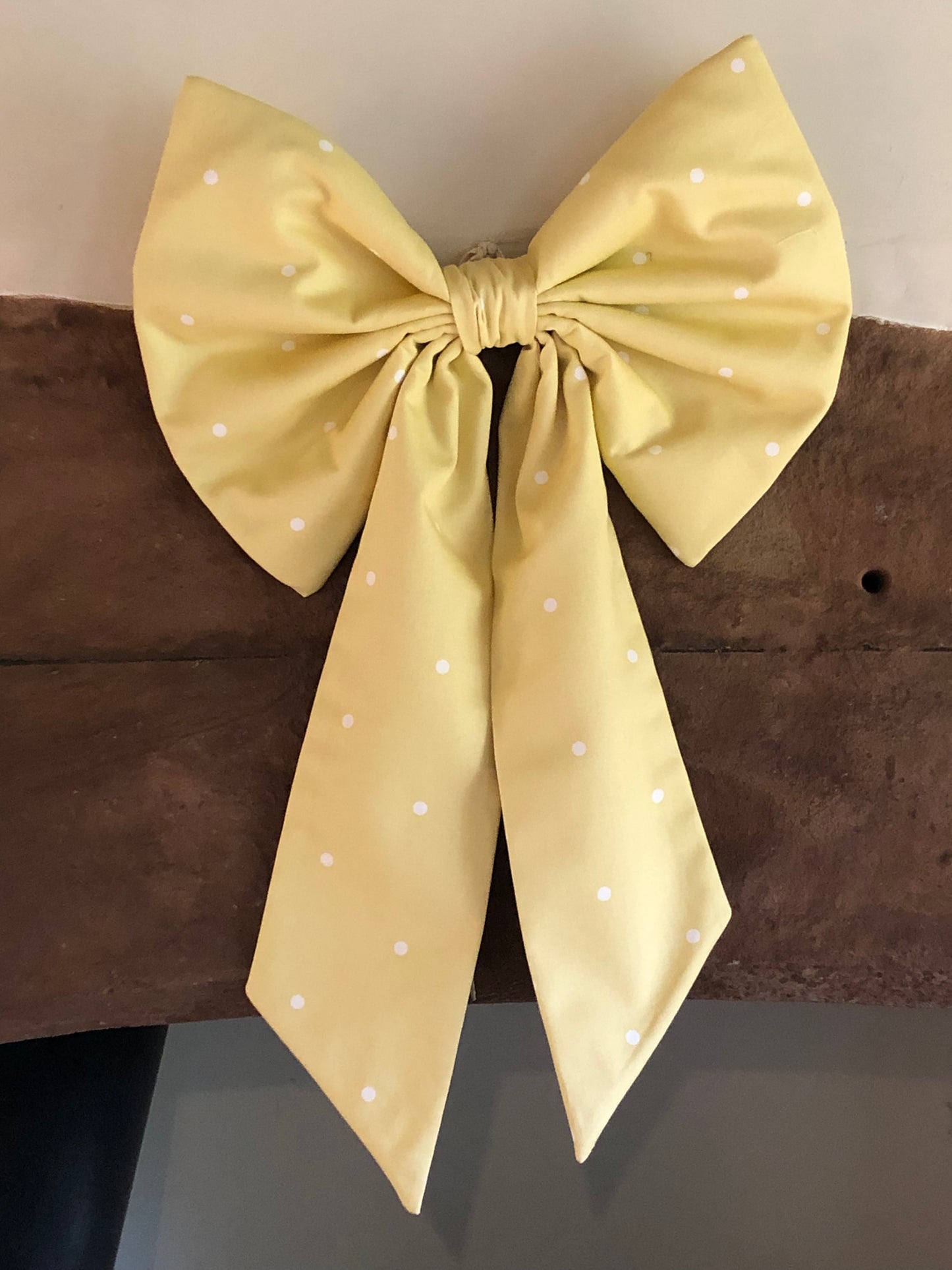 Butter Yellow Dotty Bow