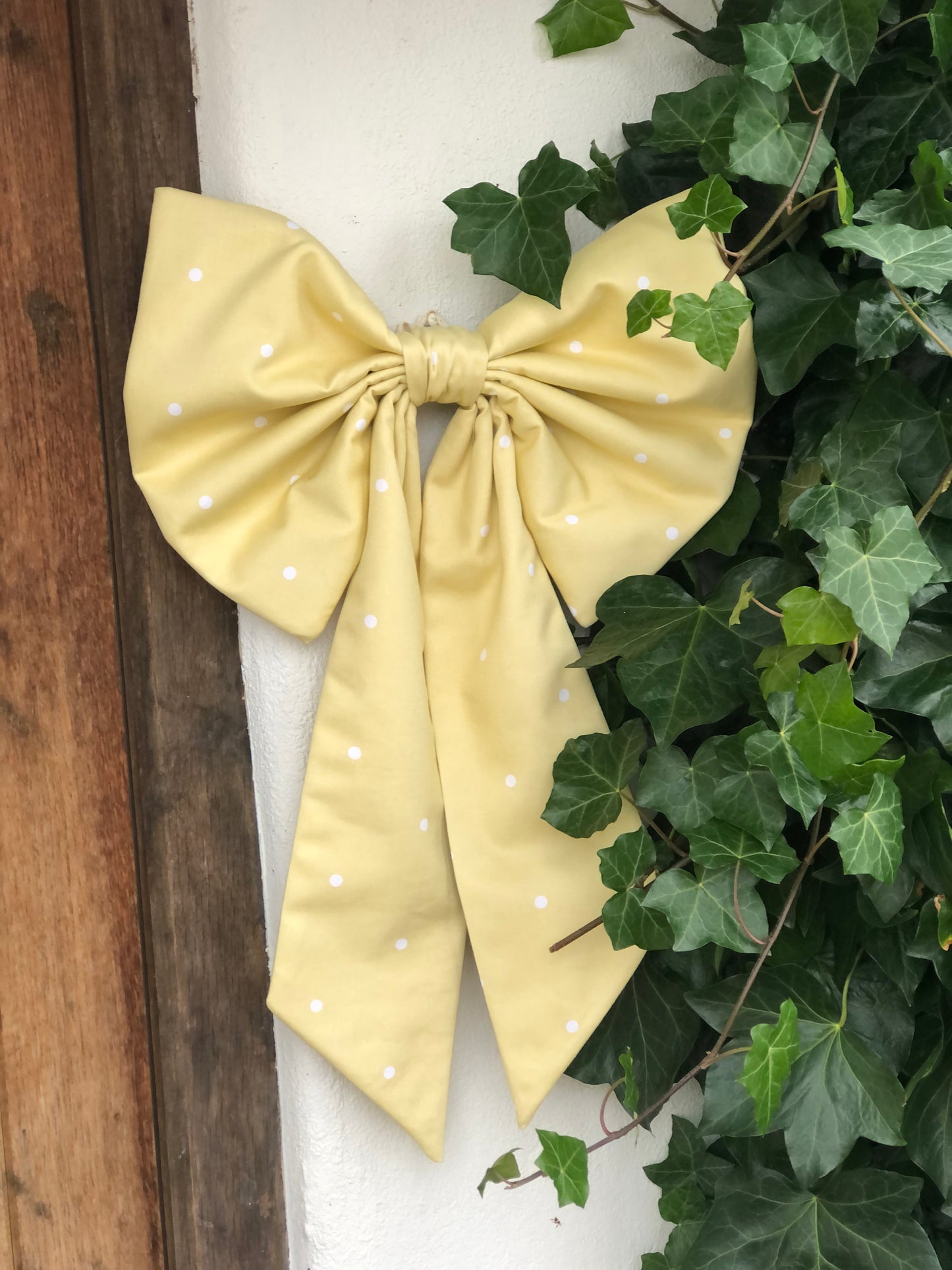 Butter Yellow Dotty Bow