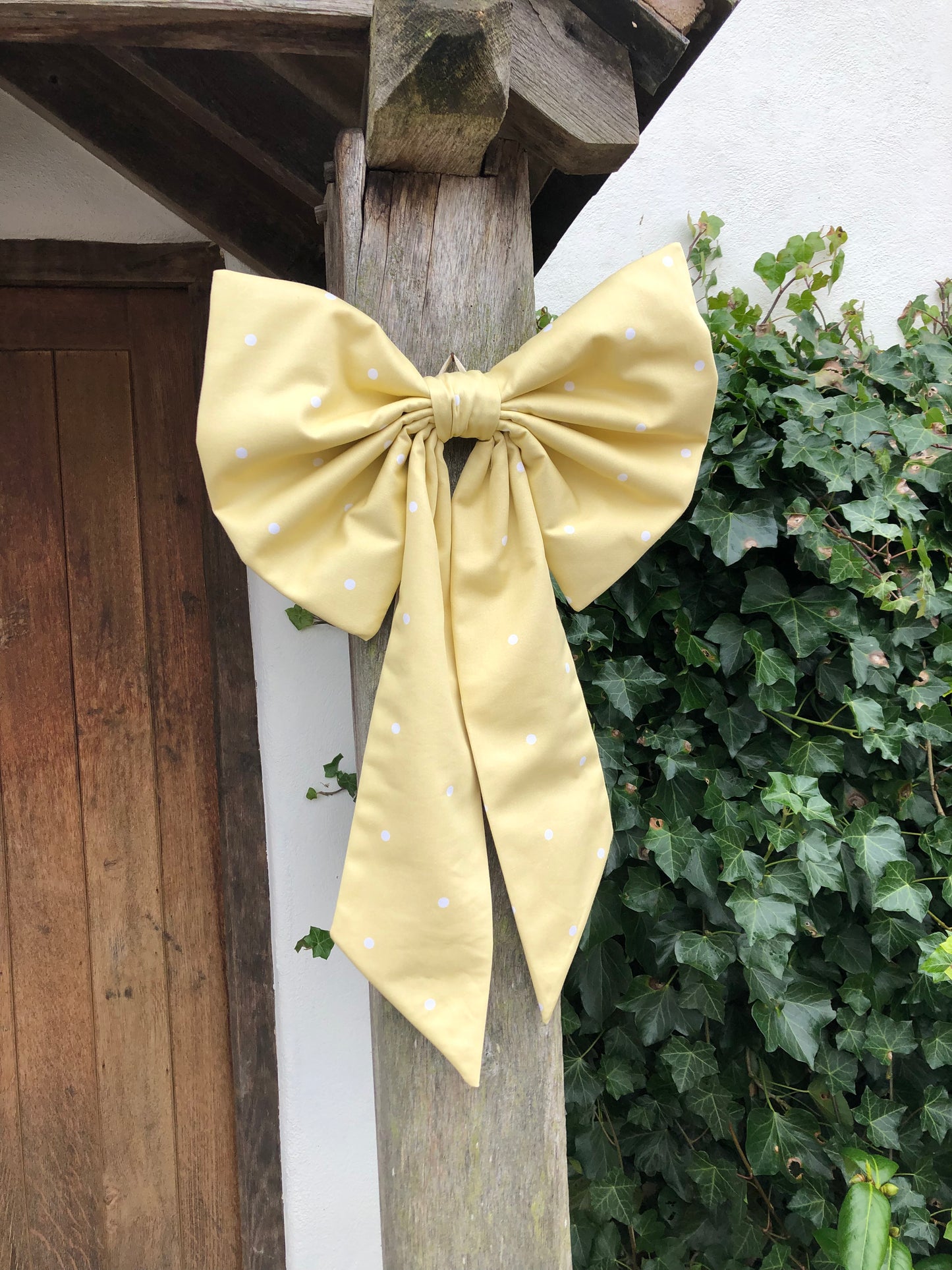 Butter Yellow Dotty Bow