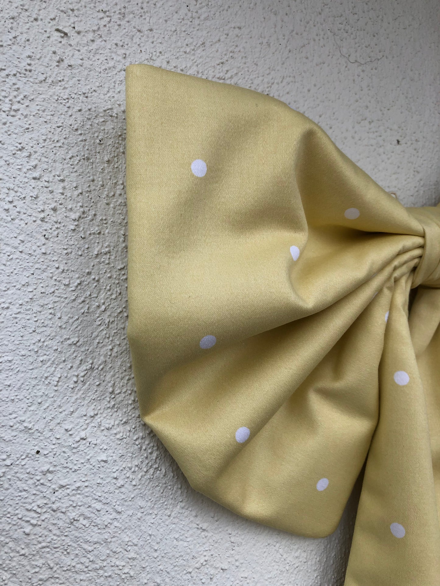 Butter Yellow Dotty Bow