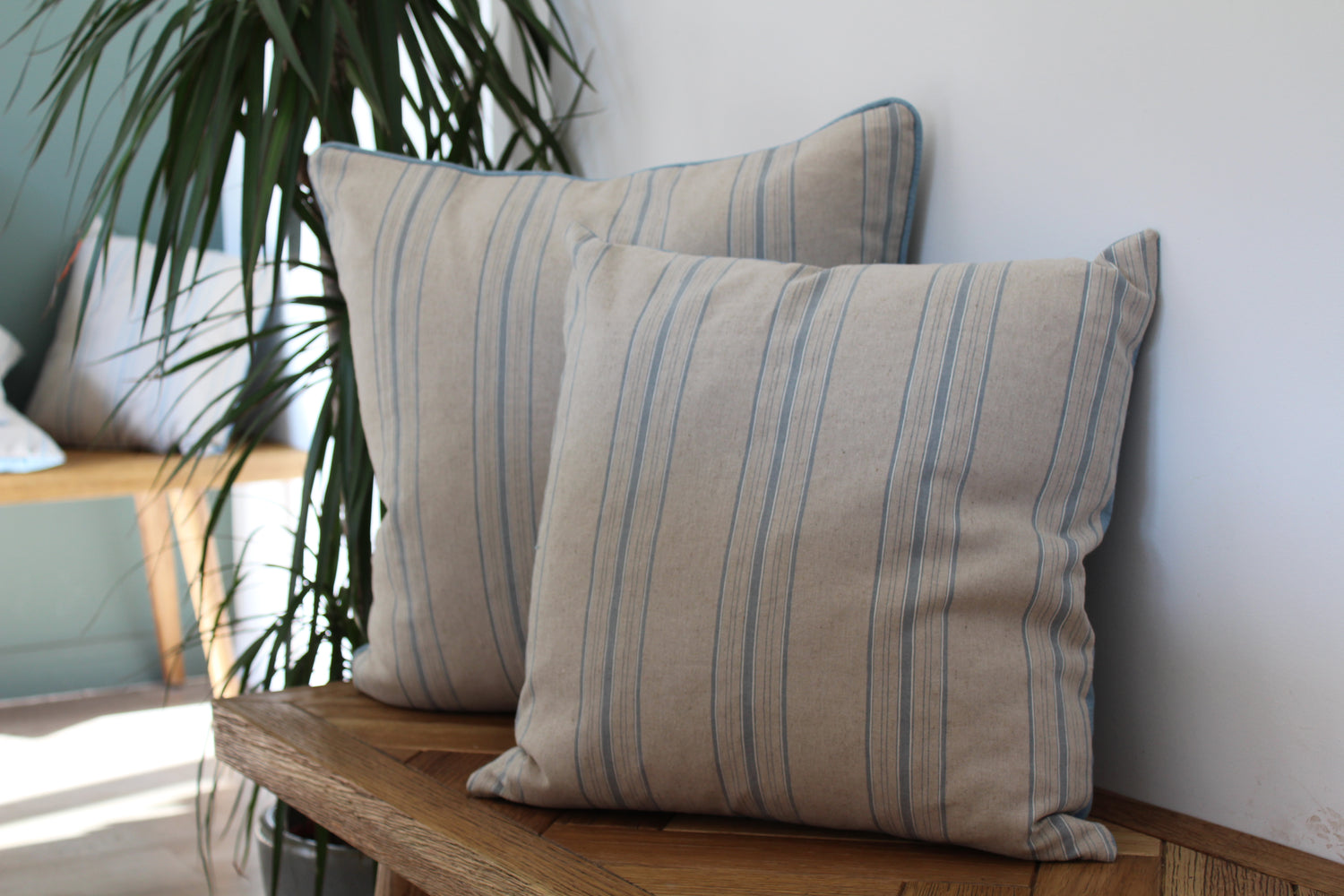 Blue Striped Coastal Cushions