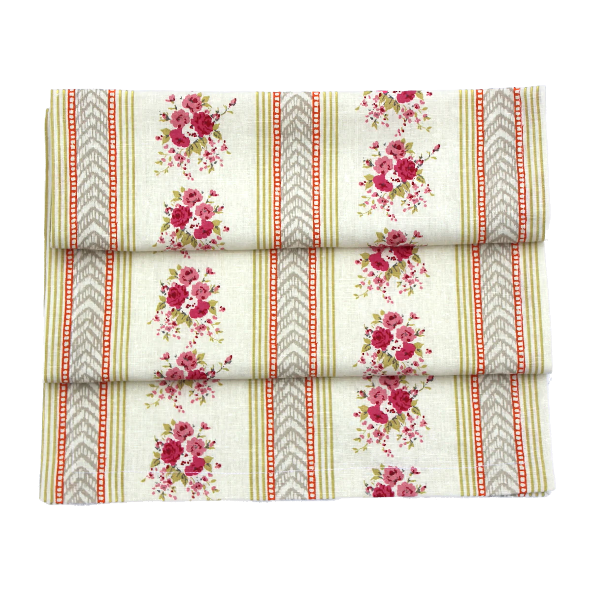 Pink English Country Rose Table Runner