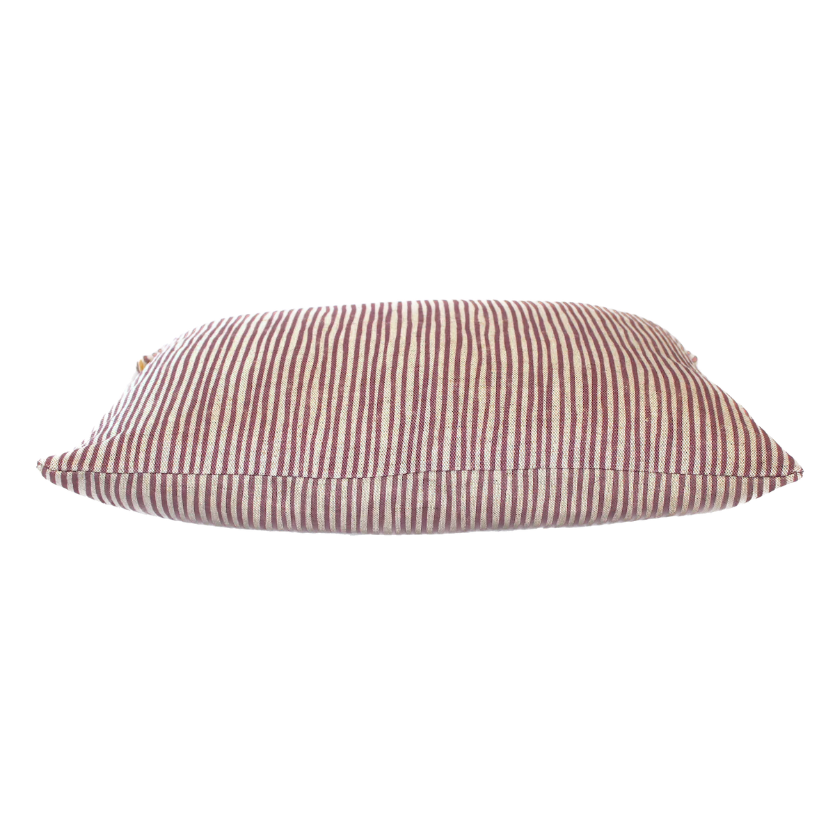 Aubergine Stripe Rectangle Linen Cushion