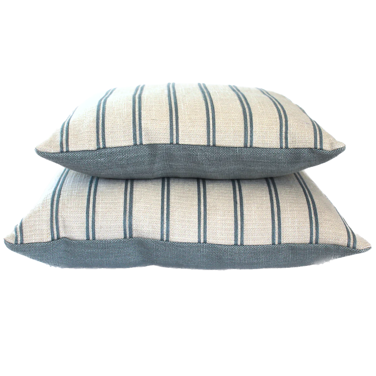 Duck Egg Stripe Square Linen Cushion