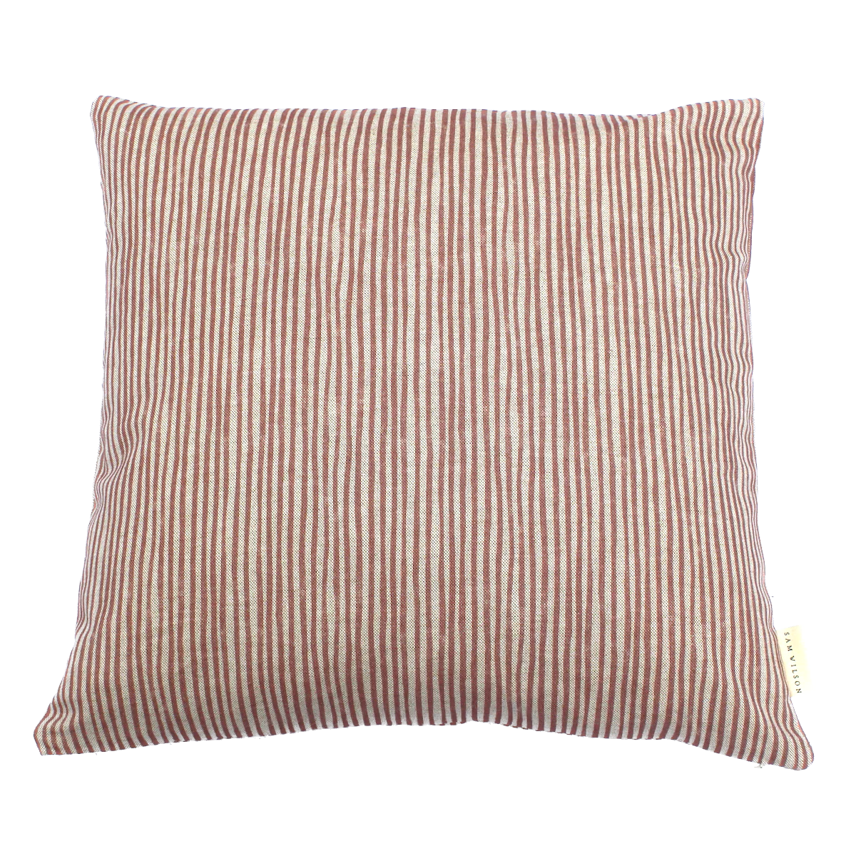 Pink Stripe Square Linen Cushion