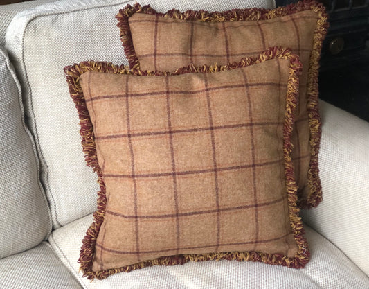 Tweed Fringe Cushion