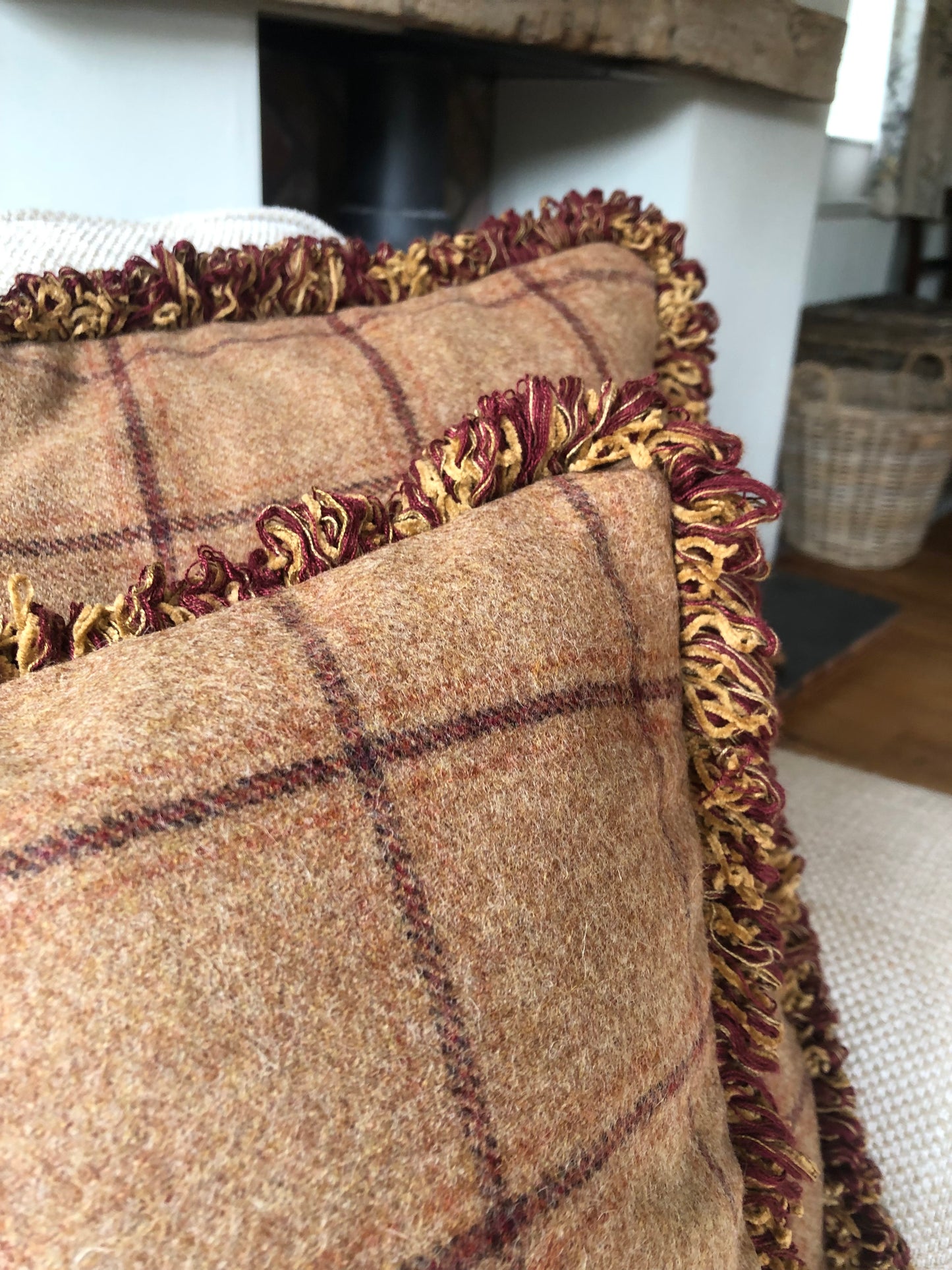 Tweed Fringe Cushion