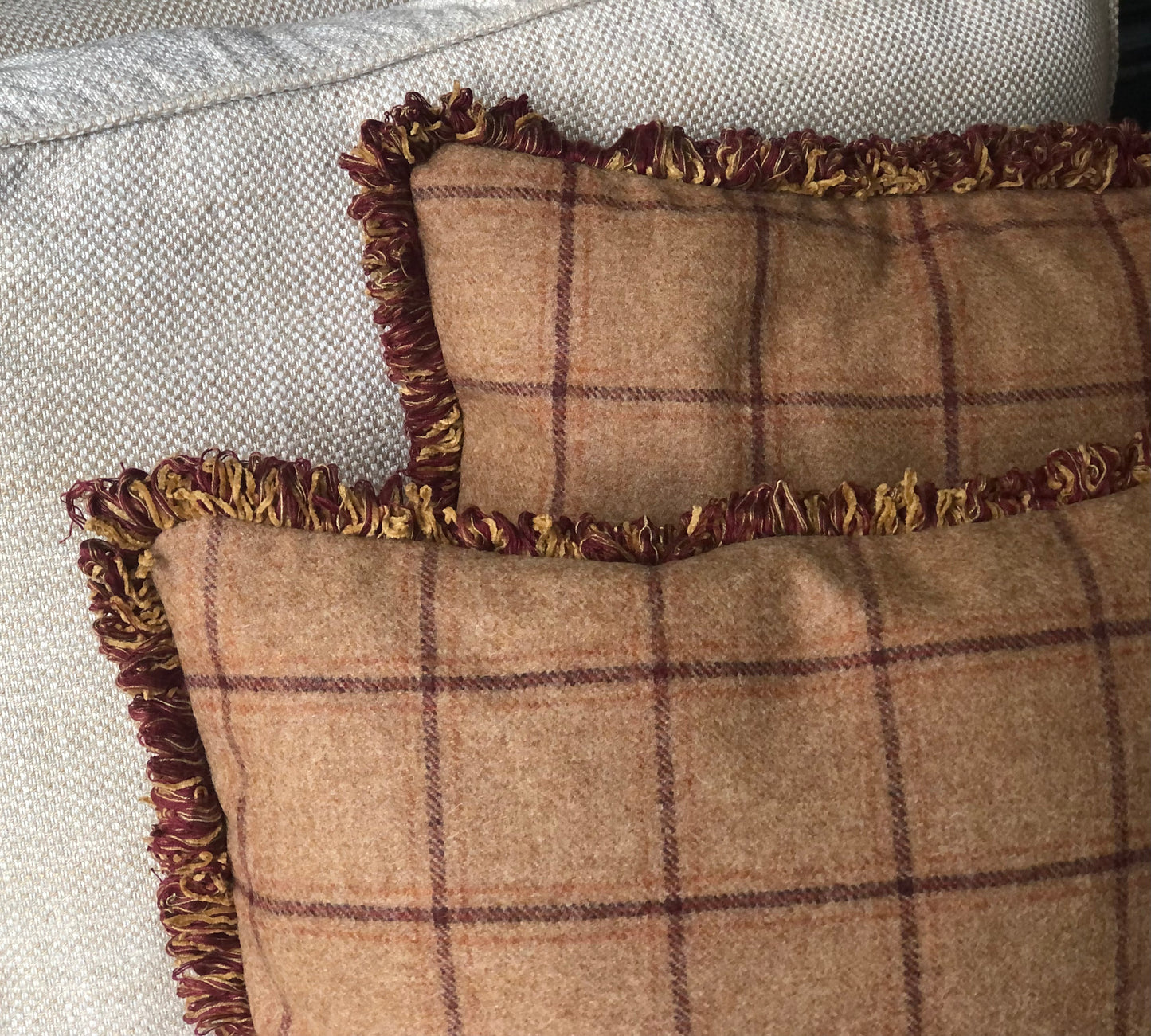 Tweed Fringe Cushion