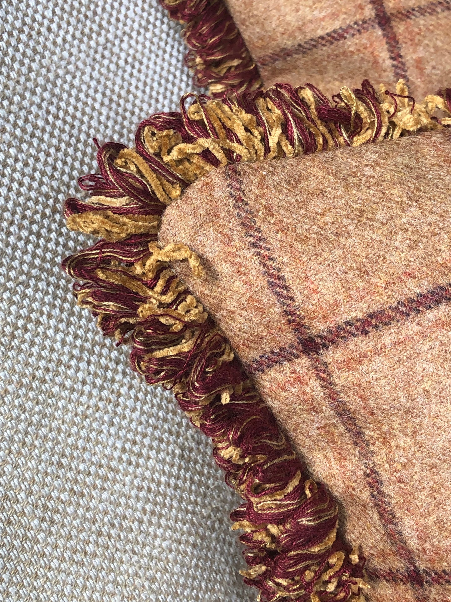 Tweed Fringe Cushion