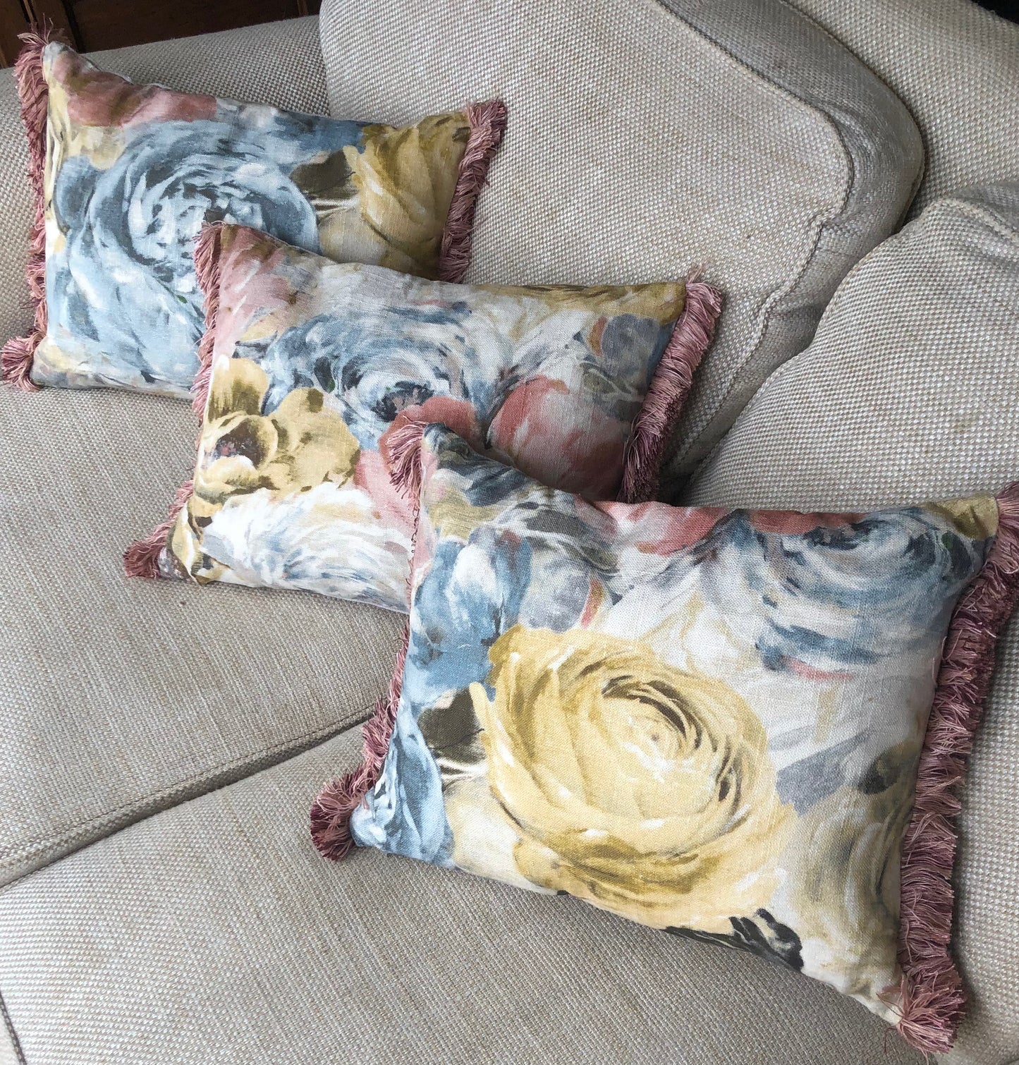 Pink Fringe Cushion.