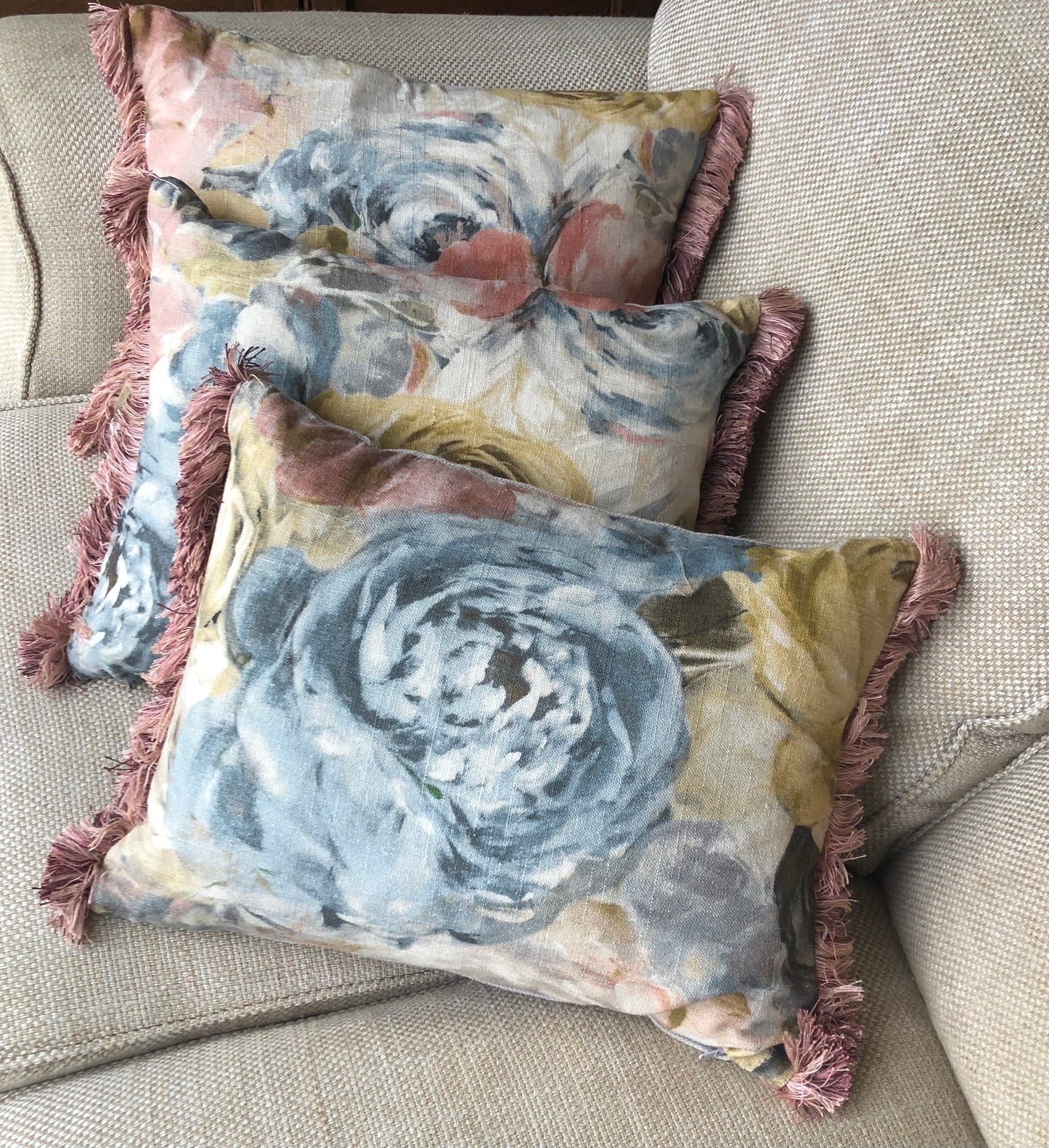 Pink Fringe Cushion.