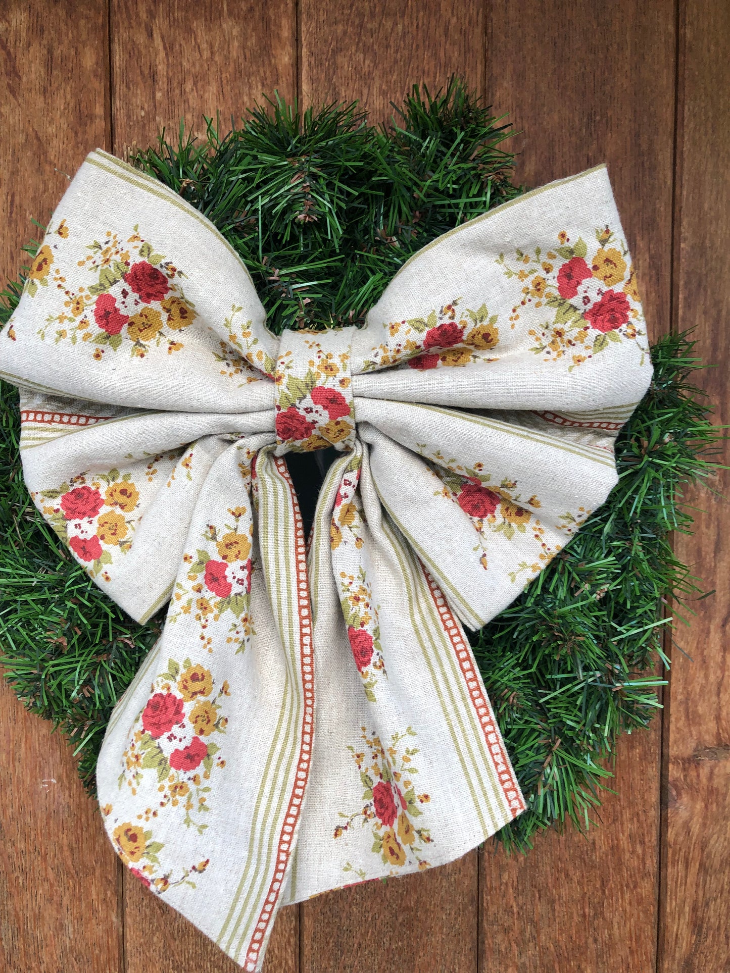 Red English Country Rose Linen Napkins - Set of 4