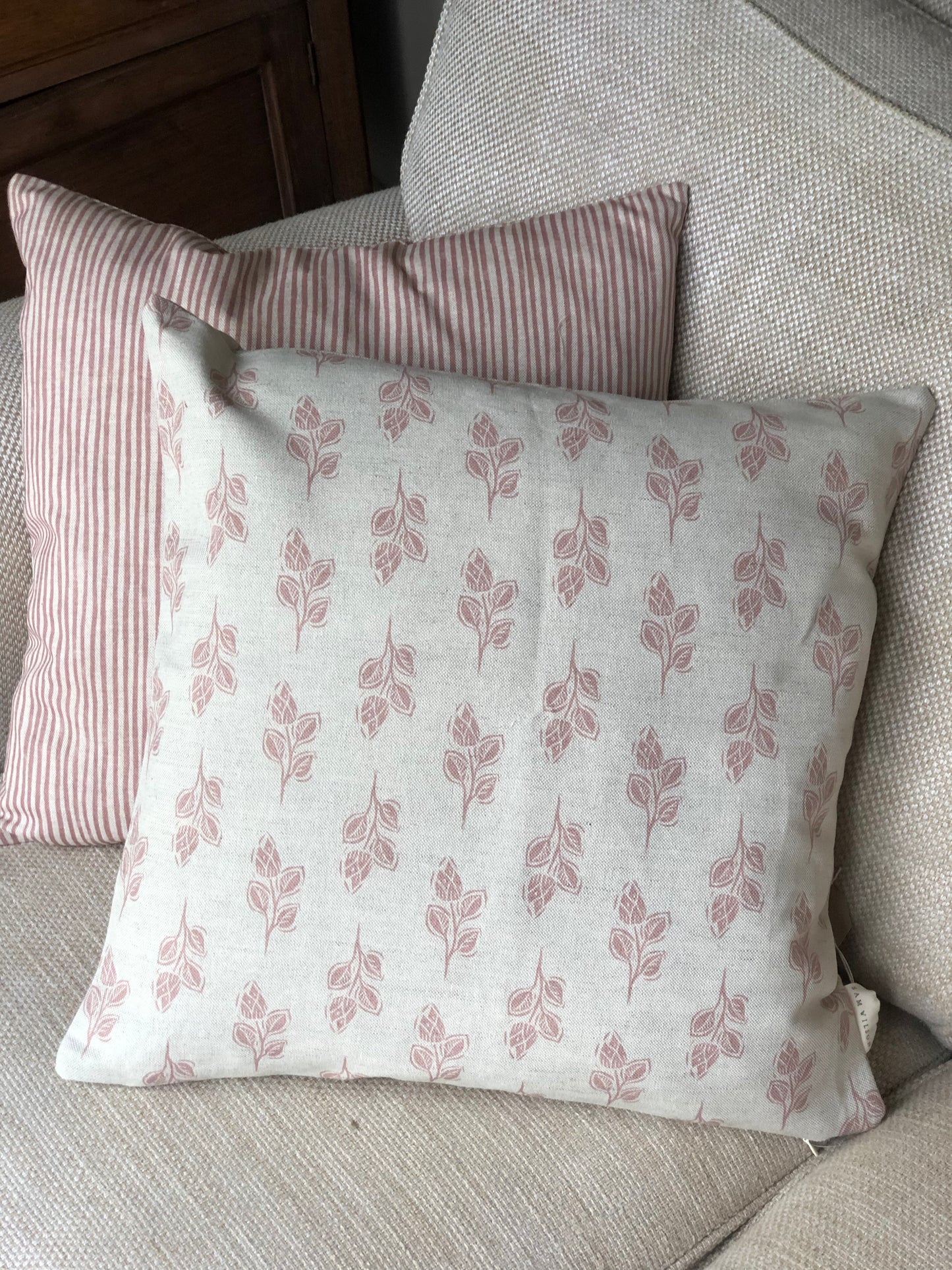 Floral Pink Square Linen Cushion