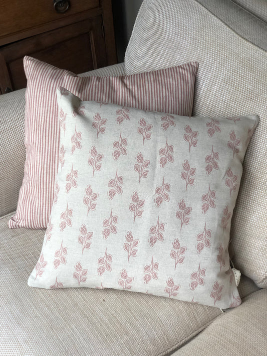 Floral Pink Square Linen Cushion