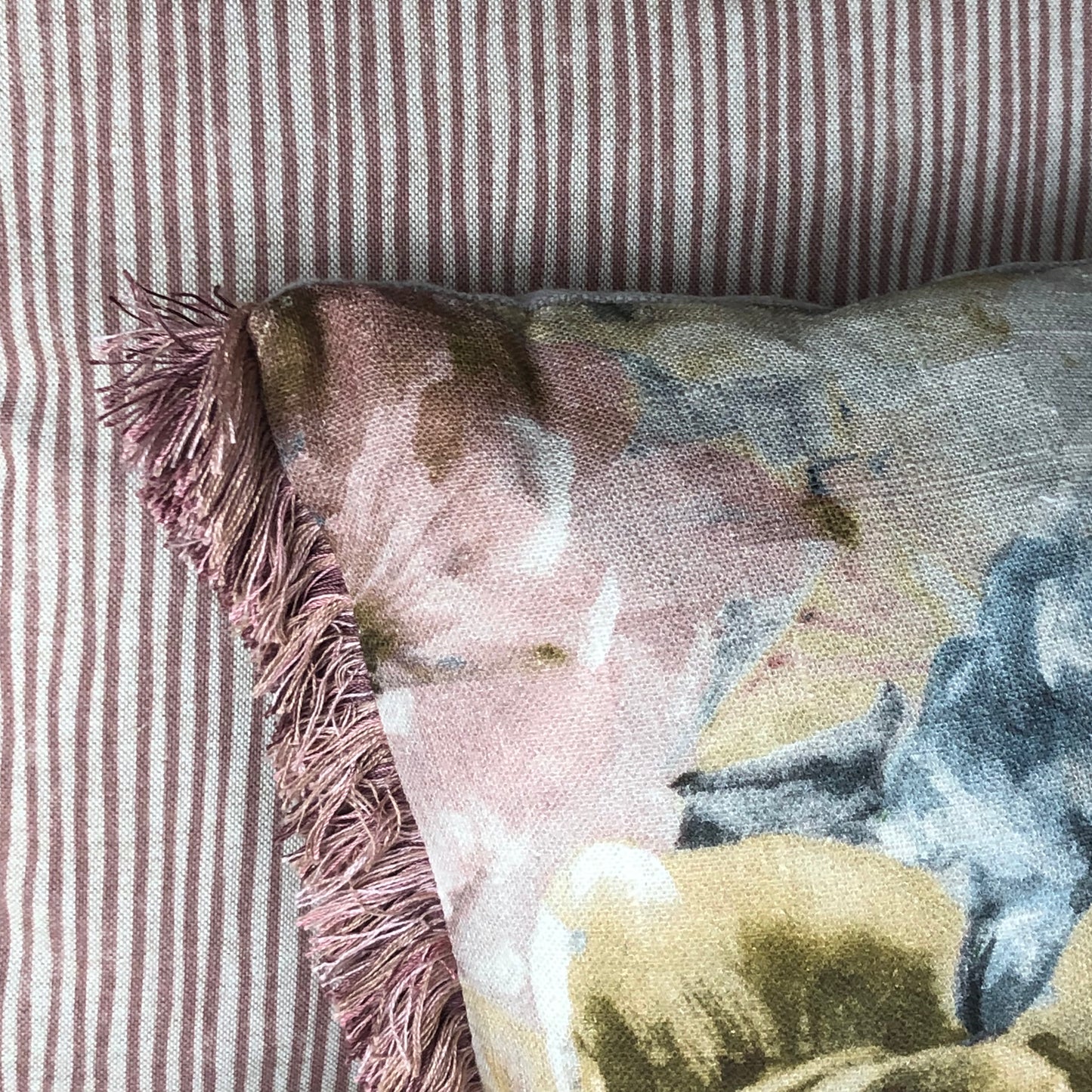 Pink Fringe Cushion.
