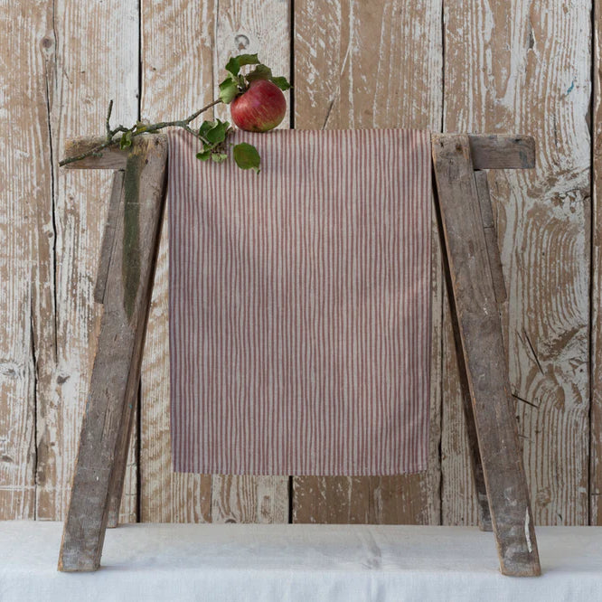 Pink Stripe Linen Table Runner