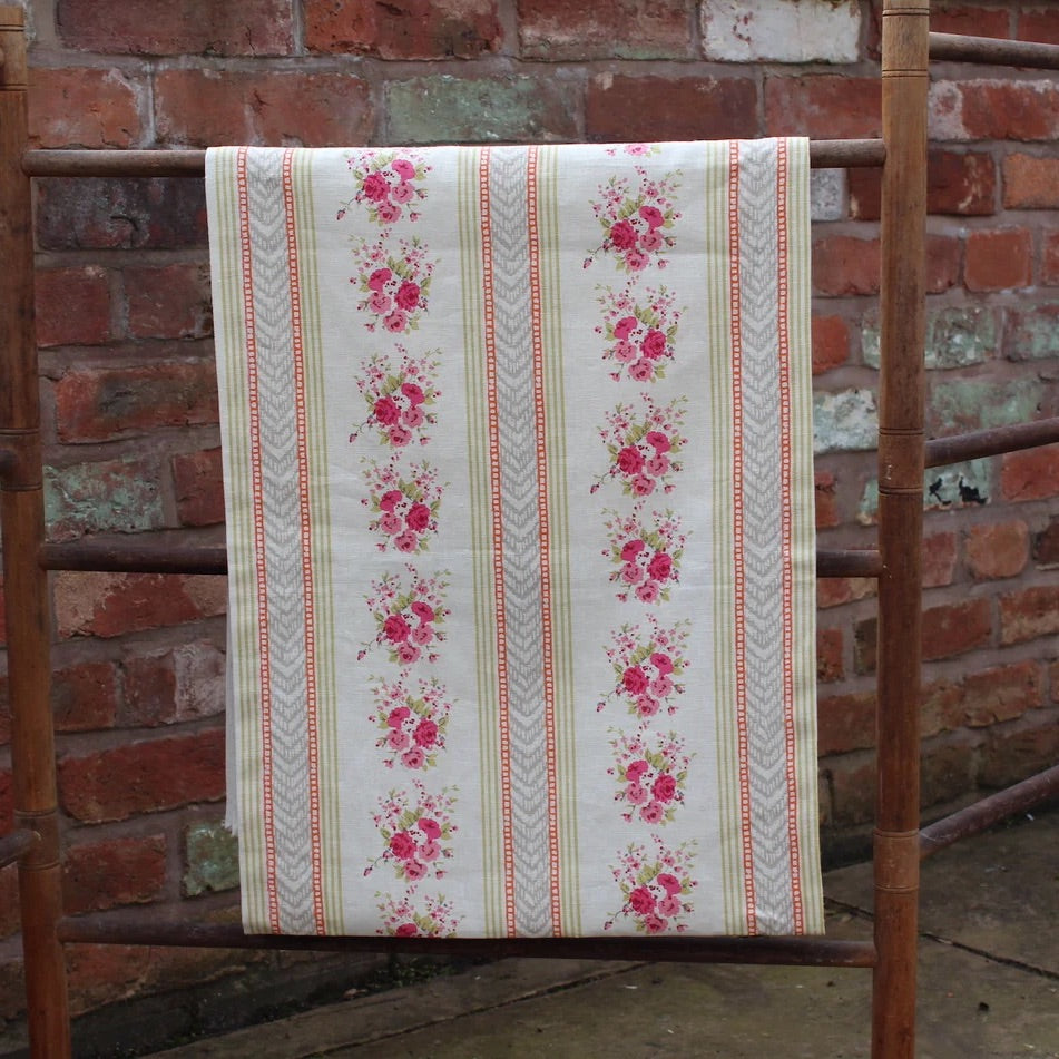 Pink English Country Rose Table Runner