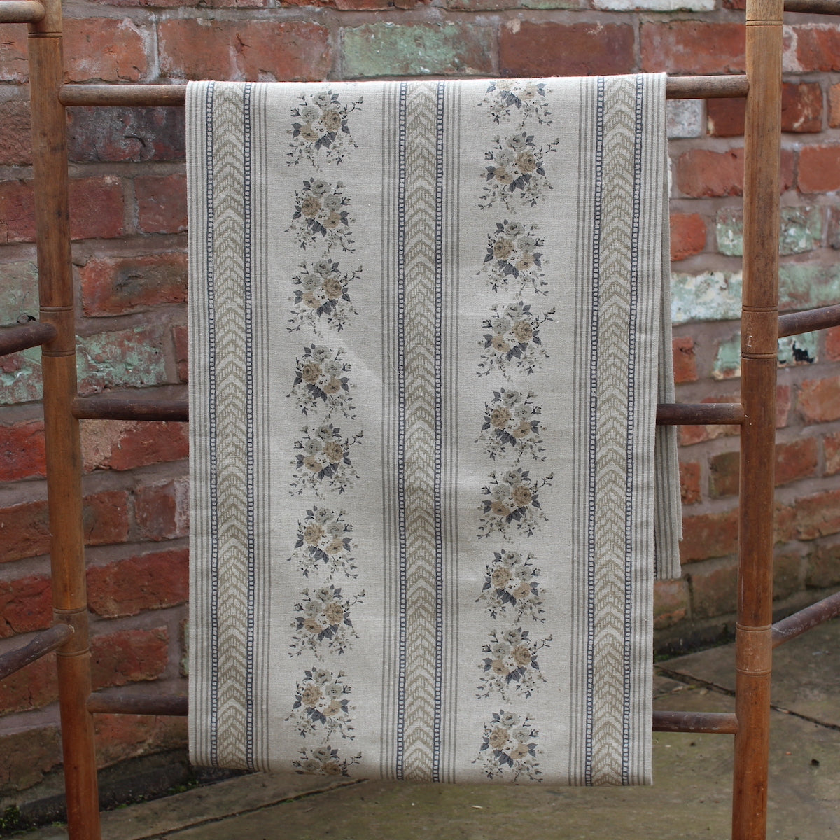 Grey English Country Rose Table Runner