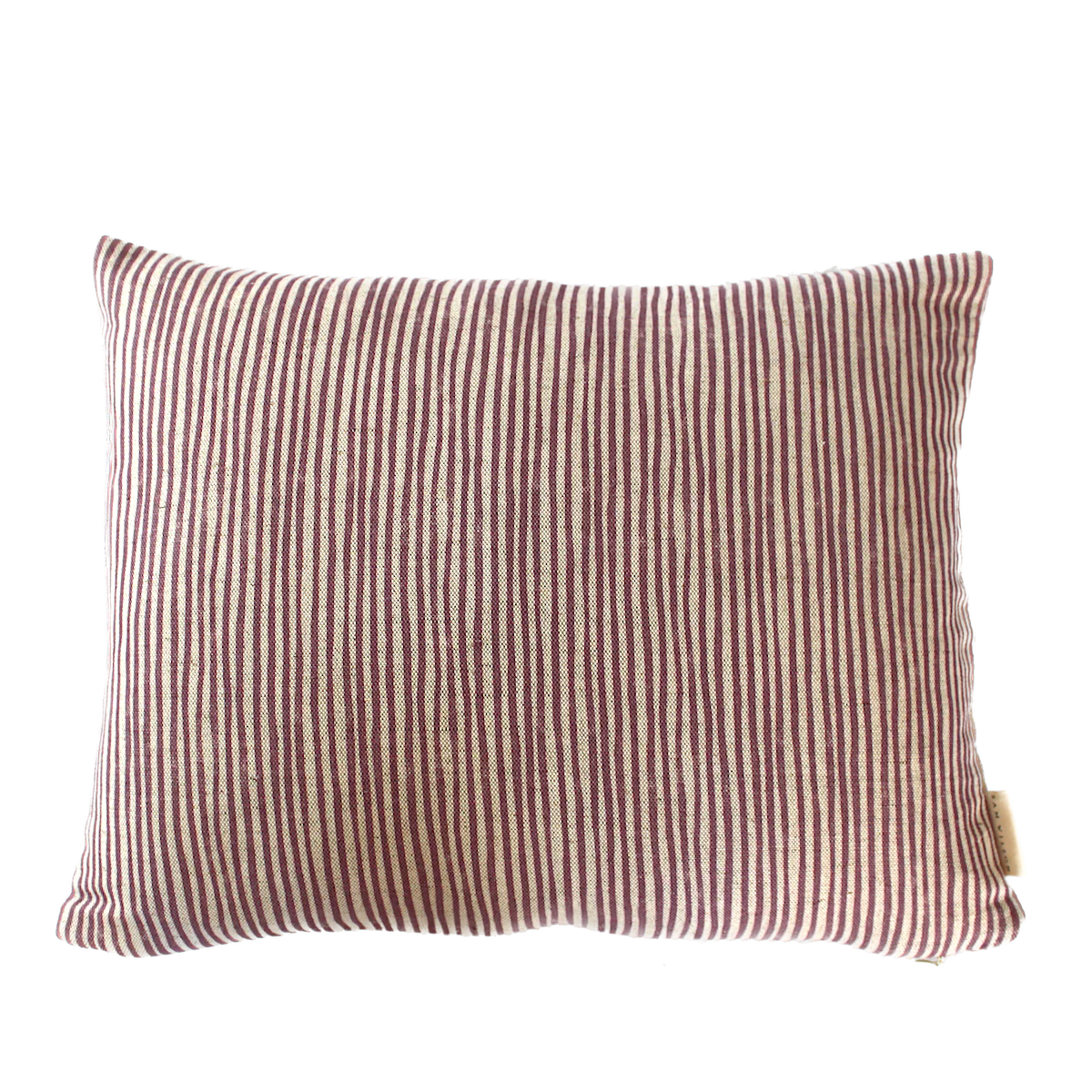 Aubergine Stripe Rectangle Linen Cushion