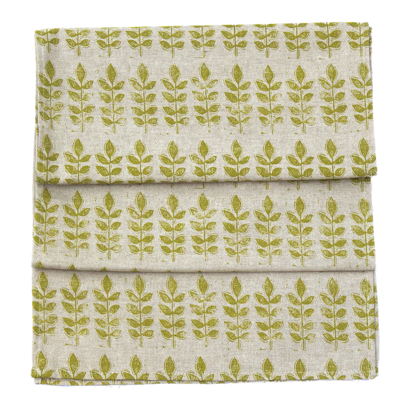 Green Leaf Print Table Runner