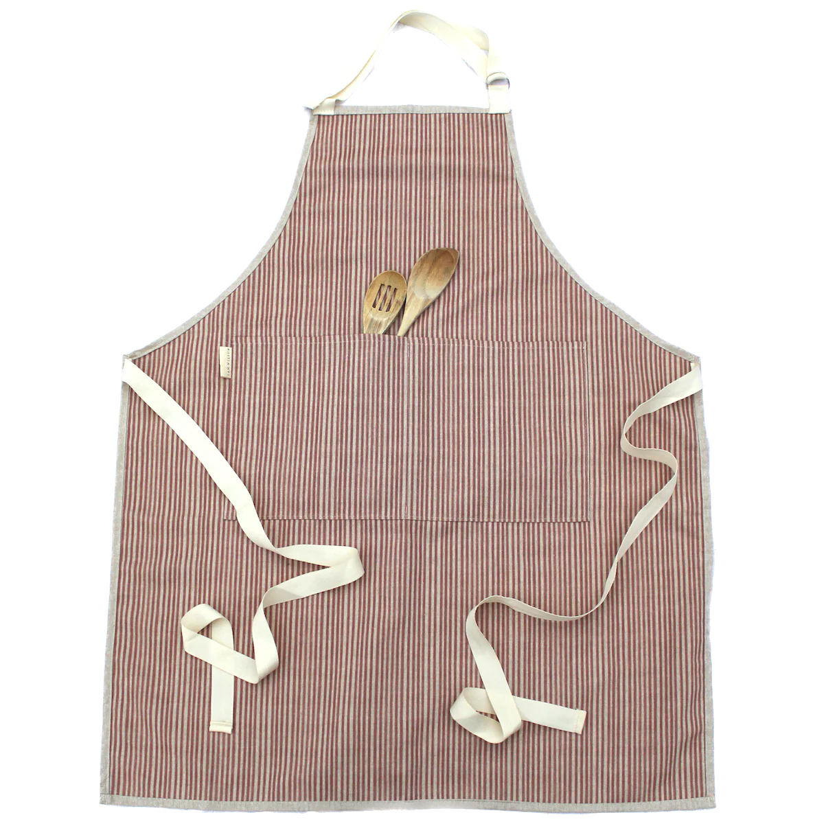 Pink Stripe Linen Apron