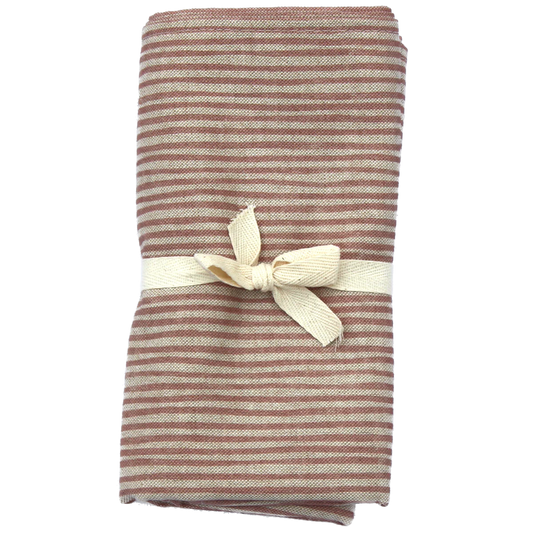 Pink Stripe Cotton Napkins - Set of 4